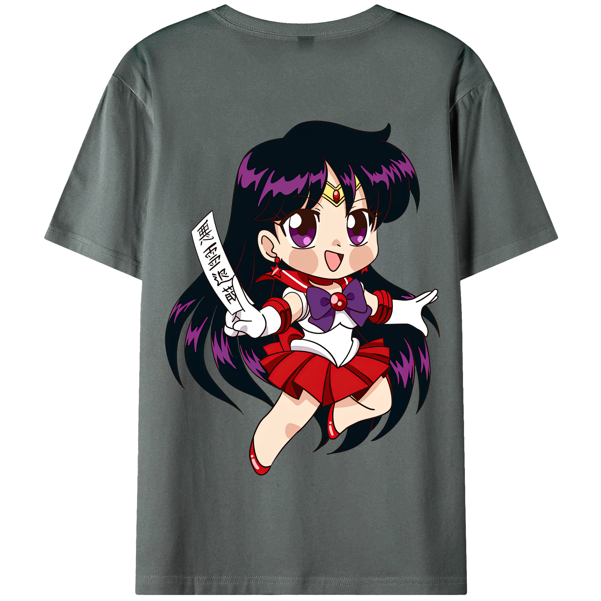 （画像用） 美少女戦士セーラームーン 火野レイ ひの レイ Sailor Moon Hino Rei （セーラーマーズ,Sailor Mars） 綿100％半袖Tシャツ（背面プリント）